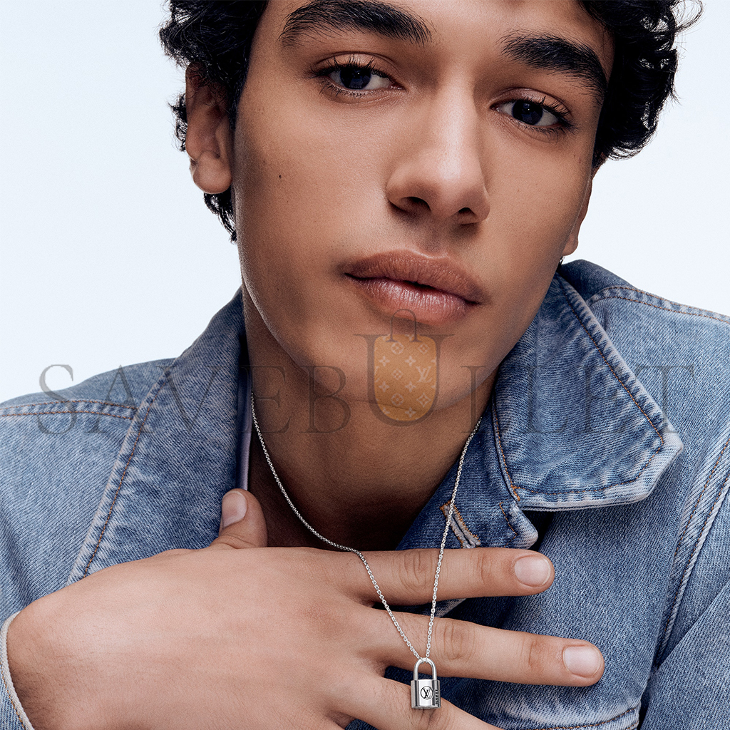 l**is V*t*n silver lockit pendant, sterling silver black laquered q03273